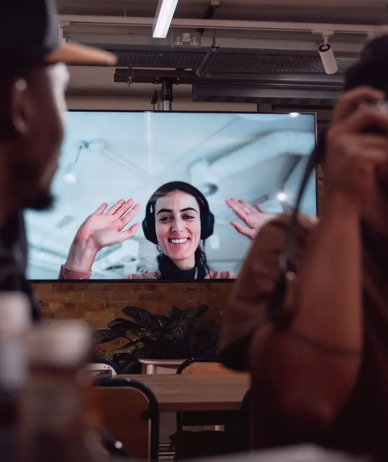 Newsroom reviewing finished video