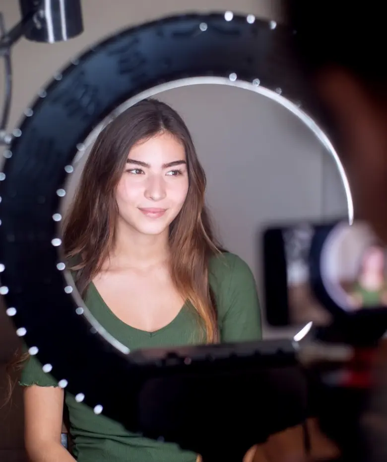Remote interview with lighting kit